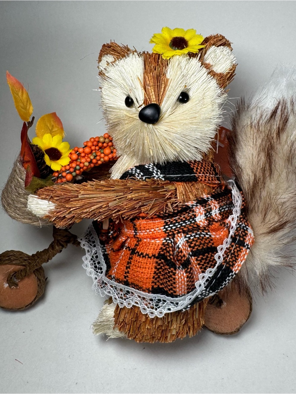 Ashland Fall Decor Autumn Fox On Bike 6" Brown Orange Rustic Natural Texture